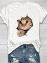 Casual Cotton Cat Loose T-Shirt