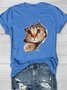 Casual Cotton Cat Loose T-Shirt