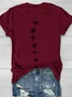 Casual Floral Crew Neck Cotton T-Shirt