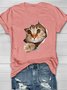 Casual Cotton Cat Loose T-Shirt