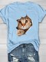 Casual Cotton Cat Loose T-Shirt