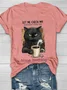 Cat Casual Loose Cotton T-Shirt