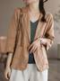 Plain Lapel Collar Casual Loose Blazer