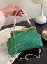 Elegant Imitation Pearl Beaded Handbag Clutch Bag with Detachable Crossbody Strap
