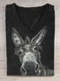 Horse Printed Loose Casual T-Shirt