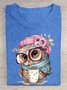 Funny Owl Printed T-Shirt