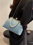 Elegant Imitation Pearl Beaded Handbag Clutch Bag with Detachable Crossbody Strap