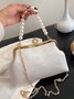 Elegant Imitation Pearl Beaded Handbag Clutch Bag with Detachable Crossbody Strap