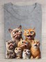 Casual Cotton Cat Loose T-Shirt