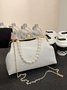 Elegant Imitation Pearl Beaded Handbag Clutch Bag with Detachable Crossbody Strap
