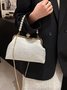 Elegant Imitation Pearl Beaded Handbag Clutch Bag with Detachable Crossbody Strap
