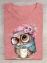 Funny Owl Printed T-Shirt