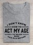 Casual Text Letters Cotton T-Shirt