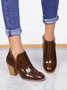 Coffee Crocodile Embossed Chunky Heel Chelsea Boots