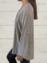 Plain Buttoned Loose Casual Blouse