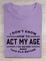 Casual Text Letters Cotton T-Shirt