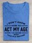 Casual Text Letters Cotton T-Shirt