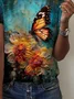 Casual Butterfly Loose Jersey T-Shirt