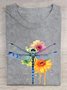 Casual Dragonfly Cotton Loose T-Shirt