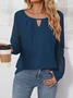 Casual Lace Plain Blouse