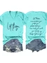 Crew Neck Text Letters Casual T-Shirt