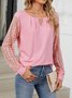 Casual Lace Plain Blouse