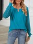 Casual Lace Plain Blouse