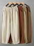 Loose Plain Cotton Casual Pants