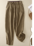 Casual Plain Cotton Loose Pants