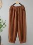 Loose Plain Cotton Casual Pants