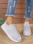 Mesh Fabric Plain Casual Flyknit Sneakers