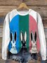 Crew Neck Casual Rabbit Sweatshirt