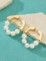 1pair Elegant Beaded Hoop Earrings