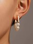 1pair Elegant Beaded Hoop Earrings