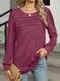 Casual Loose Crew Neck Plain T-Shirt