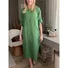 Cotton Crew Neck Casual Loose Dress With No