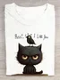 Cotton Loose Cat Casual T-Shirt