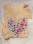 Butterfly Crew Neck Casual Cotton T-Shirt