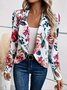 Casual Shawl Collar Loose Floral Blazer