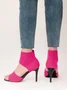 Minimalist Knitted Mesh Stiletto Heel Ankle Strap Sandals