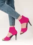 Minimalist Knitted Mesh Stiletto Heel Ankle Strap Sandals