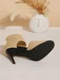 Minimalist Knitted Mesh Stiletto Heel Ankle Strap Sandals