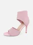 Minimalist Knitted Mesh Stiletto Heel Ankle Strap Sandals