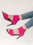 Minimalist Knitted Mesh Stiletto Heel Ankle Strap Sandals