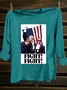 Cotton-Blend Western Style Loose T-Shirt
