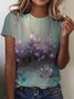 Loose Casual Floral Crew Neck T-Shirt