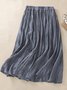 Casual Plain Loose Cotton Skirt