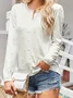 Imitation Pearls Casual Plain Cardigan