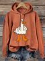 Funny Big White Goose Funny Cotton-Blend Animal Casual Hoodie