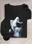 Loose Cotton-Blend Halloween Casual T-Shirt